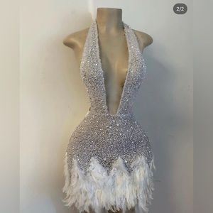 Red Deep V Backless Prom/Birthday Dress